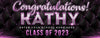 Image of Banner for Graduation Personalize, Black & Purple Theme Grad Banner, Class of 2023, Name Graduation Banner GraphixPlace