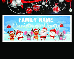 Christmas Party Banner Personalized Snowing Custom Backdrop Banner, Christmas Holiday Party Decor Ideas, Christmas Sign Multiple Sizes GraphixPlace
