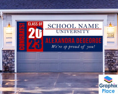 Congrats! Class of 2023 | Blue & Red Graduation Banner | Personalize Grad Banner | We're so Proud of You! Graduation Banner | Outdoor Sign GraphixPlace