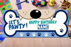 Dog Birthday Banner Let's Pawty Party Sign Decor Personalized Banner Happy Birthday Banner Boy Girls Pet Birthday Party Decorations GraphixPlace