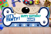 Image of Dog Birthday Banner Let's Pawty Party Sign Decor Personalized Banner Happy Birthday Banner Boy Girls Pet Birthday Party Decorations GraphixPlace