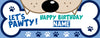 Image of Dog Birthday Banner Let's Pawty Party Sign Decor Personalized Banner Happy Birthday Banner Boy Girls Pet Birthday Party Decorations GraphixPlace