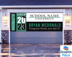 Graduation Banners University School Banner Personalized Banner Class of 2023 College Banner Graduation Party Vinyl Outdoor Backdrop GraphixPlace