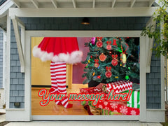 Merry Christmas Banner Garage Door Personalized Party Backdrop Banner GraphixPlace