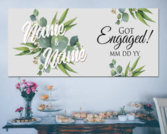 Personalized Engagement Banner Got Engaged Engagement Sign, Custom Name Banner, Engagement Prop Sign Backdrop, Engagement Ideas Banners GraphixPlace