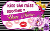 Image of Kiss the Miss Goodbye Bachelorette Banner, Photo Backdrop Bachelorette Ideas Decoration, Personalized Bachelorette Party Sign Banner GraphixPlace