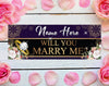 Image of Will You Marry Me Banner Personalized Text Marriage Proposal Floral pattern design Vinyl Banner 30"x6' GraphixPlace