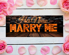 Will You Marry Me Banner Personalized Text Marriage Proposal Vinyl Banner 3'x8' GraphixPlace