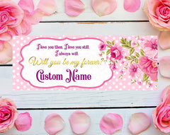 Will You Marry Me Engagement Banner Personalized Text Marriage Proposal Vinyl Banner Flower 18"x4' GraphixPlace