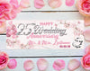 Image of Happy 25th Wedding Anniversary Banner, Silver Anniversary Banner | Parents Anniversary | 25 years marriage | 25th Anniversary | 18" x 4' GraphixPlace