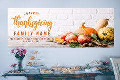 Personalized Family Thanksgiving Party Fall Decor Banner GraphixPlace