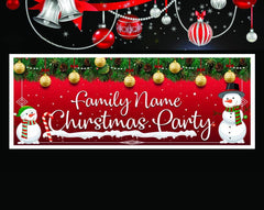 Snowman Christmas Party Personalized Custom Backdrop Banner GraphixPlace