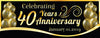 Image of Happy Anniversary Banner, Anniversary ideas, 40 Year Anniversary Banners, Custom design Black and Gold Party Decoration Ideas GraphixPlace