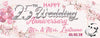 Image of Happy 25th Wedding Anniversary Banner, Silver Anniversary Banner | Parents Anniversary | 25 years marriage | 25th Anniversary | 18" x 4' GraphixPlace