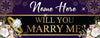 Image of Will You Marry Me Banner Personalized Text Marriage Proposal Floral pattern design Vinyl Banner 4’x10’ GraphixPlace