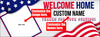 Image of Welcome Home Banner Custom Banner Home Sweet Home Military Photo Banner Welcome Home Sign Memorial Day Banner Patriotic Banner GraphixPlace