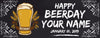 Image of Beer Birthday Banner Personalized Custom banner, Adult Happy Birthday Banner Backdrop, Beer Birthday Sign Poster Ideas decor, 18"x 4' GraphixPlace