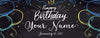 Image of 25th Birthday Banner Personalized Custom Banner, Adult Happy Birthday banner backdrop sign, Birthday Party poster ideas decor,  30"x 6' GraphixPlace