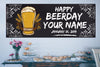 Image of Beer Birthday Banner, Personalized Custom banner, Adult Happy Birthday Banner Backdrop, Beer Birthday Sign Poster Ideas decor, 30" x 6' GraphixPlace