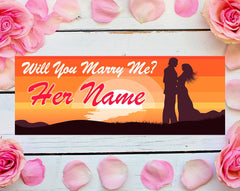 Marry Me Banner, Custom Vinyl Banner, Marry Me Decorations, Personalized Banner, Custom Banner, Engagement Banner, Wedding Proposal, 3'x8' GraphixPlace