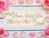 Image of Will You Marry Me Banner Personalized Text Marriage Proposal Vinyl Banner Elegant 30"x6' GraphixPlace