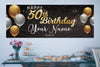 Image of 50th Birthday Banner, Personalized Custom Birthday Banner, Adult 50th Birthday Backdrop Banner, Confetti Ideas Happy birthday sign 18"x4' GraphixPlace