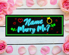 Will You Marry Me Banner Personalized Text Marriage Proposal Vinyl Banner Neon Sign 3'x8' GraphixPlace