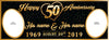 Image of 50th Anniversary Banner, Gold Anniversary Banner Party Photo Backdrop Party Banner Parents Custom Vinyl Anniversary Photo Sign GraphixPlace