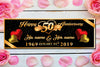 Image of Happy Anniversary 50th Wedding Golden Anniversary Banner Parents Anniversary Gold Glitter Party Banner Custom Anniversary Backdrop GraphixPlace
