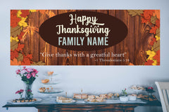 Personalized Name Happy Thanksgiving Backdrop Banner GraphixPlace
