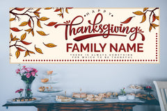 Autumn Thanksgiving Banner With Personalized Name GraphixPlace
