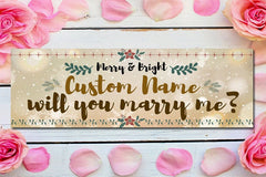 Christmas Engagement Marry Me Banner, Custom Marry Me Sign, Proposal Vinyl Banner, Will You Marry me Banner Party Decor, Multiple Sizes GraphixPlace