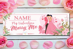 Custom Name My Valentine Marry Me Banner Decoration GraphixPlace