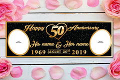 50th Anniversary Banner, Gold Anniversary Banner Party Photo Backdrop Party Banner Parents Custom Vinyl Anniversary Photo Sign GraphixPlace