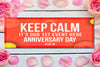 Image of Happy Wedding Anniversary Banner, Keep Calm Anniversary Party, Marriage Anniversary, Anniversary Greeting Custom Anniversary Decor GraphixPlace