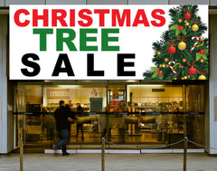 Merry Christmas Sale Tree Banner Holiday Vinyl Advertising Sign GraphixPlace