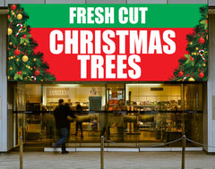 Holiday Merry Christmas Sale Banner, Fresh Cut Tree GraphixPlace