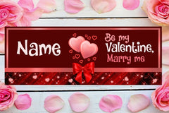 Personalized Name Be My Valentine Marry Me Banner GraphixPlace