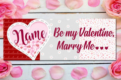 Be My Valentine Marry Me Proposal Banner With Custom Red Heart Name GraphixPlace