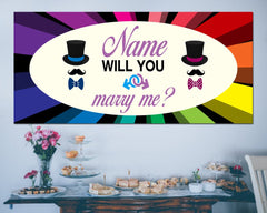 Will You Marry Me Banner, Mr and Mr Engagement Sign. LGBTQ Marry Me Rainbow Banner, LGBTQ Proposal Engagement Sign, Gay Engagement GraphixPlace