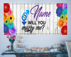 Will You Marry Me Banner, Personalized Mr and Mr Banner Gay Engagement Sign, Rainbow Engagement Party Banner, LGBTQ Proposal Banner GraphixPlace
