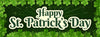 Image of Happy St Patrick's Banner Green Leaf Clover Decor Sign GraphixPlace