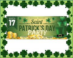 Custom Shamrock Pot of Gold Irish St Patrick's Day Banner GraphixPlace
