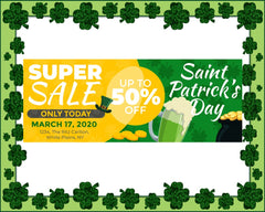 Custom Super Sale up to 50% Pub Beer Glasses St Patrick's Day Banner GraphixPlace