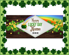 Personalized Happy Luck Day St Patrick's Holiday Banner GraphixPlace