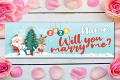 Christmas Personalized Marry Me Proposal Banner GraphixPlace