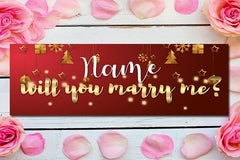 Christmas Will You Marry Me Personalized Name Banner GraphixPlace