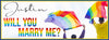 Image of LGBTQ Will You Marry me banner, Gay Pride Engagement Banner Engagement Decor, Rainbow Engagement LGBTQ Sign  Banner Multiple Size GraphixPlace