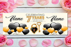 Happy Anniversary Banner Celebrating 7th Years Together Personalized Sign Anniversary ideas Party Decor 7 Years of Marriage Sign GraphixPlace