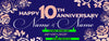 Image of Wedding Anniversary Banner, Personalized Sign Happy 10th Anniversary Sign, Anniversary Party Decor Custom Anniversary Backdrop GraphixPlace
